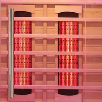 Sauna infrarouge lointain de luxe Smartmak à faible EMF pour 2 personnes, usage intérieur, avec lumières thérapeutiques étoilées