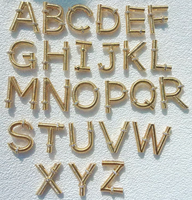 Pendentif lettre alphabet A à Z plaqué or tendance CH-LAP2208, charme initial en cuivre torsadé, bijou personnalisé avec nom, cadeau.