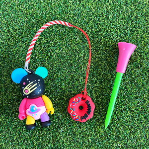 Ensemble de tees de golf en caoutchouc durable Passen 83 mm avec pendentif ours, avec chevilles anti-perte transfrontalières, design ours mignon multicolore - Product Image 2