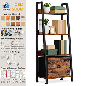 Scaffale <span class=keywords><strong>a</strong></span> 5 livelli con cassetto rimovibile, portabandiera in legno rustico in metallo <span class=keywords><strong>per</strong></span> soggiorno, ufficio, camera da letto, balcone - Product Image 1