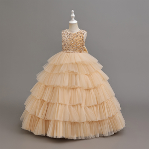 Abito Formale per Bambine in Pronta Consegna, Nuovo Stile Europeo e Americano, Elegante Gonna a Strati, Abbigliamento di Alta Gamma per Bambini - Product Image 6