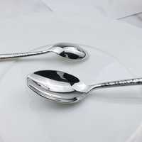Ensemble de couverts en acier inoxydable 304, manche martelé argenté, fourchette, couteau, cuillère, ensemble de couverts pour mariage, restaurant, salle à manger