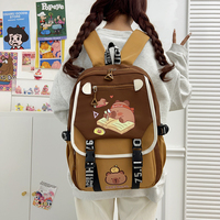 Nueva Mochila de Capibara de Gran Capacidad de Nailon Impermeable Morral Escolar para Estudiante Bolso de Hombro Papelería