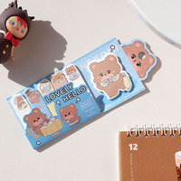 Bloc-notes autocollants Nekoni, papier index, marque-page, hamster, cochon, ours, lapin, vache, image d'animaux mignons, bloc-notes autocollants, mémo scintillant
