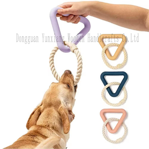 Jouet anneau à mâcher en bois pour <span class=keywords><strong>chien</strong></span>, jouets pour animaux de compagnie pour mâcheurs agressifs - Product Image 4