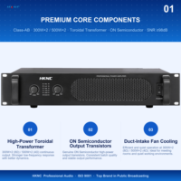 HKNC HG-A2300 Amplificateur Stéréo 2 Canaux 300W *2 à Refroidissement Ultra-Silencieux pour Salle de Réunion, Bibliothèque, Salle de Conférence