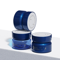 Récipient cosmétique 50g avec logo personnalisé pot de crème de lotion en plastique sérigraphie avec couvercle pour emballage de soins de la peau