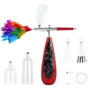 Ensemble de pulvérisation <span class=keywords><strong>ultra</strong></span>-fine à double action rechargeable par USB écologique portable, kit de peinture pour gâteaux, art des ongles, brume hydratante - Product Image 1