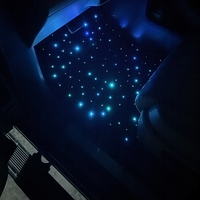 Tapis de voiture LED IP65 à fibres optiques RGBW, effet ciel étoilé, 6 couleurs changeantes, chargement sans fil, commande vocale