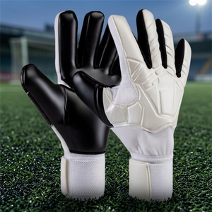Professional Children's Soccer Goalkeeper <b>Gloves</b> Hybrid <b>Latex</b> Non Slip Breathable Hook Loop Wrist Custom OEM Powerful Catch - Product Image 3