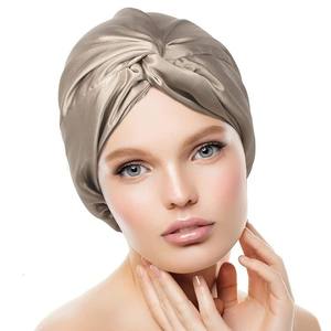Nouveau bonnet de sommeil double couche en satin populaire européen et américain à venir beauté maquillage turban Bonnets bonnet de douche à torsion croisée - Product Image 5