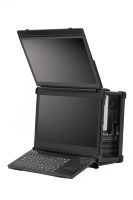 Industrielle robuste tragbare Computer-Chassis mit zwei Bildschirmen für All-in-One-Broadcasting-Videomischer-Switcher-Live-Streaming-Geräte