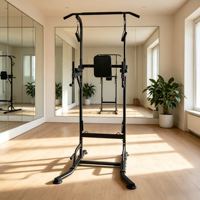 Station de barre de traction multifonctionnelle autoportante en acier inoxydable avec quatre patins antidérapants, robuste, pour exercices de triceps et abdominaux en salle de sport