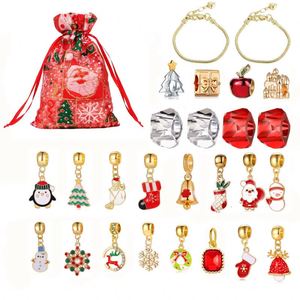2023 calendrier bricolage noël, calendrier de l'avent bracelets ensemble enfants bracelets et breloques bijoux noël bricolage bracelet faisant kit/ - Product Image 6