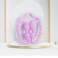 Anneau de yoga à 4 roues en caoutchouc souple Bâton de massage en mousse plastique Relaxation musculaire des jambes Visage Tête Bras Accessoires de massage sportif