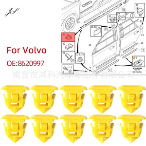 คลิปยึดขอบประตู Volvo 8620997 ขนาด 21.4 มม. 21 มม. 18.3 มม. สำหรับ S40 S60 S80 L30 บอดี้ไซด์สเกิร์ต - Product Image 3