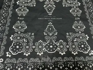 Hochwertige quadratische Baumwolle Paisley Bandana benutzer definierte Logo Doppelseite Hand Siebdruck Bandana