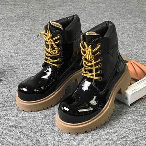 New Autumn & Winter Arrival Men's Casual British-style Platform Elevator Chunky-toe Shoes Outdoor Desert <b>Work</b> <b>Boots</b> Casual <b>Boots</b> - Product Image 1