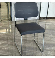 Fauteuil de Bureau Empilable en Acier, Mousse Confortable pour Salle d'Attente, Salon, Réception et Visiteurs