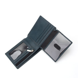 Carteira Masculina Tri-fold em Couro PU com Zíper, Múltiplos Slots para Cartões, Janela para Identidade, Carteira de Negócios para Dinheiro e Cartões - Product Image 5