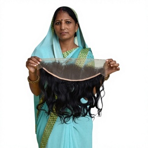 Wholesale Cuticle Aligned Vendor Human Hair 100% Natural <b>Cheap</b> 13*4 Frontal BodyWave Raw Indian Virgin Remy Fusion <b>Extensions</b> - Product Image 5