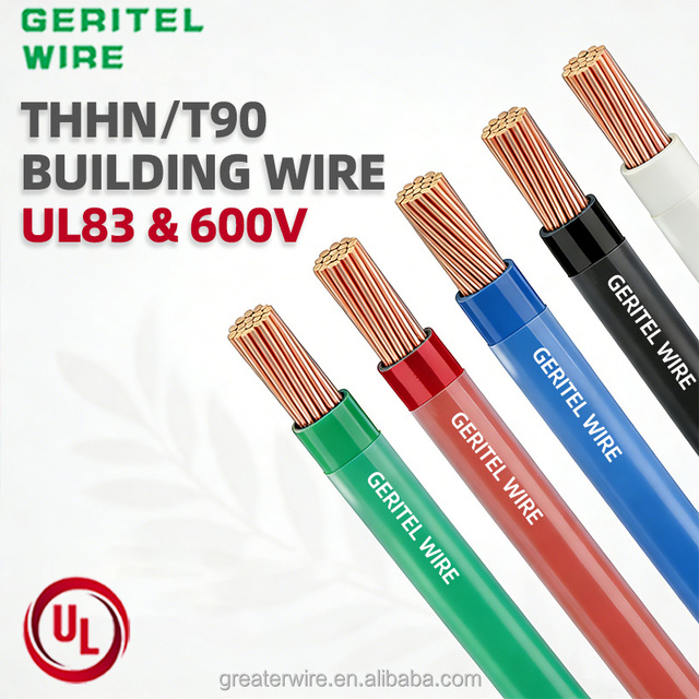 Hot Sale Flame Retardant PVC Insulated Pure Copper UL83 Standard 600V THHN Stranded Electrical Cable 30mm Black Industrial Wire