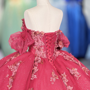 Vestido de Fiesta Largo hasta el Suelo, Estilo Vintage 6823, Color Rojo Brillante, Escote Corazón, Cintura Natural, Ecológico, para Quinceañera o Eventos Nocturnos - Product Image 6