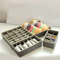 Soutien-gorge et chaussettes en tissu non tissé de taille multiple Organisateur de vêtements de maison Tiroir Boîte de rangement pliable pour sous-vêtements