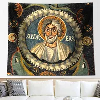 Vintage religiöse Wandbehang Teppich Wohnzimmer gedruckt Hippie katholischen Tarot Wandteppich