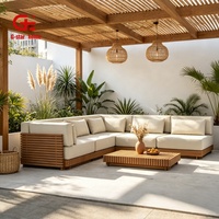 Muebles de Exterior Modernos para Hotel, Sofá Modular de Tres Plazas, Cojines Impermeables de Espuma de Secado Rápido para Patio de Apartamento, Aluminio Ecológico