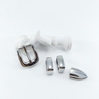 Ensemble de 4 petites boucles de ceinture Cloxy de 15 mm en métal argenté avec attache pour sac de ceinture et chapeau