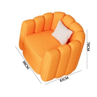 Juego de Sofás Seccionales de Tres Plazas en Piel Sintética Color Crema, Diseño Ovalado Moderno y Lujoso para Salón