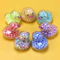 Balle en mousse transparente en forme de canard aux couleurs lumineuses, ornements créatifs DIY, jouet pour enfants, cadeaux de fête, alimenté par piles, utilisation en intérieur