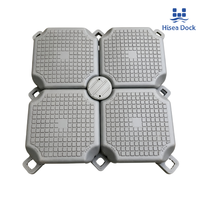 Unité de ponton flottant HiSea-dock en HDPE, antidérapante, stable, pour port, station balnéaire, loisirs aquatiques, 500x500x400mm, 350kg/m²