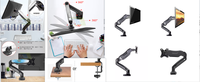 Zeno M10 17 "-35" support de moniteur universel inclinable pivotant écran unique LCD ordinateur moniteur unique support de bureau bras de montage de moniteur