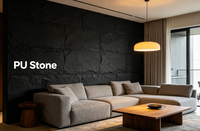 Panel de Pared de Piedra PU de Alta Calidad a Precio de Fábrica, para Decoración Interior y Exterior, Estilo Moderno, Impermeable y Antiestático