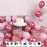 Kit d'arche de ballons en latex rose métallisé or rose à thème romantique durable de 52 pièces/ensemble, couleur personnalisée, pour la remise des diplômes, la Saint-Valentin