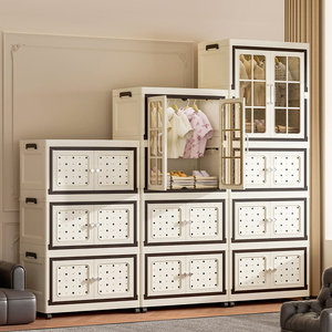 Có thể gập lại trong suốt 5 lớp Stackable hộp lưu trữ Nắp thiết kế đóng mở không thấm nước chống bụi 35L công suất sinh thái thân thiện nhà - Product Image 2