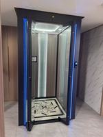 Puerta Plegable Eléctrica Negra para Viviendas, Puerta de Ascensor Plegable Automática e Inteligente
