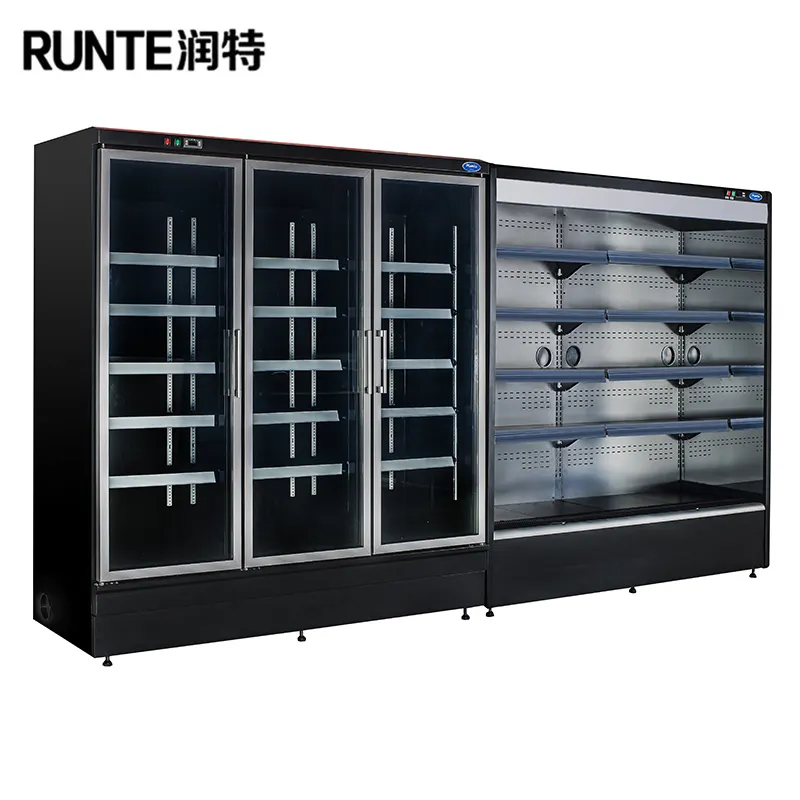 Supermercato frigorifero freddo mostra contatore frutta display frigorifero
