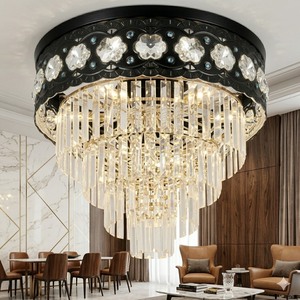 <b>LED</b> <b>Ceiling</b> Fan with Retractable Blades <b>Crystal</b> Chandelier <b>Light</b> Remote Control Silent Motor Modern Home Decor - Product Image 3
