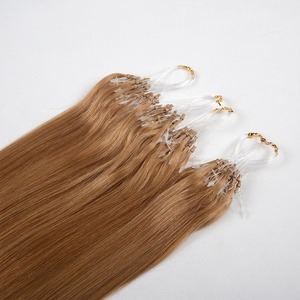 Extensioni <span class=keywords><strong>per</strong></span> <span class=keywords><strong>capelli</strong></span> Remy Micro Loop con logo personalizzato e marchio privato, 100% <span class=keywords><strong>capelli</strong></span> umani indiani, doppia trama a macchina, perline rivestite in silicone - Product Image 2