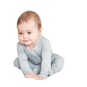 Yüksek kaliteli düz boyalı Modal bebek uyku tulumları en iyi mavi kış giyilebilir bebek uyku tulumu