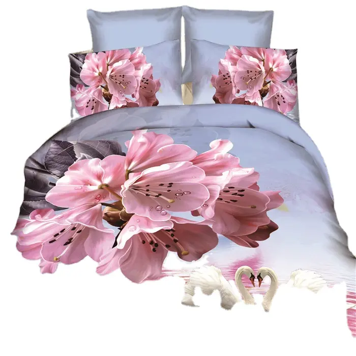 ชุดผ้าปูที่นอน3มิติใน3d,ชุดผ้าปูที่นอนผ้าไมโครไฟเบอร์พิมพ์ลายดอกไม้