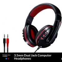 Casque de jeu PC E-Sports H-Series 722 en cuir PU et éponge, universel, pour appels et cours en ligne, double prise jack – Meilleure vente transfrontalière