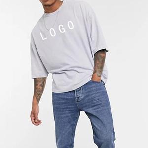 T-shirts en coton de luxe à épaules tombantes pour hommes, style streetwear, coupe carrée, unis, grammage lourd, oversize, vierges, fabricant - Product Image 2