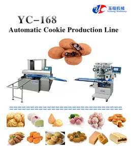 गर्म बिक्री स्वचालित कुकी निर्माता बिस्कुट Encrusting मशीन चॉकलेट भरा कुकी उत्पादन लाइन