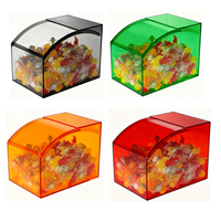 Boîte de rangement pour aliments en plastique acrylique translucide coloré sur mesure, boîte à bonbons incurvée avec porte coulissante, conteneur à céréales
