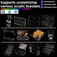 Présentoir en acrylique sur mesure avec logo OEM, étagère transparente, organisateur, vente en gros, usine certifiée CE RoHS ISO