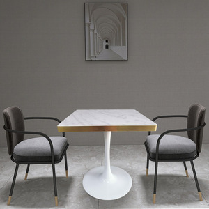 Bán buôn 80cm hình chữ nhật rắn đá cẩm thạch Bàn cà phê Trắng Tulip cơ sở - Product Image 1